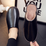 Neslystančios vandeniui atsparios žieminės odinės &scaron;lepetės poroms &ndash; &scaron;ilta pliu&scaron;inė kambarinė avalynė 29 (usually 44-45)