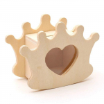 Tirelire - A d&eacute;corer - Couronne - Bois - Beige - 120x90x50mm