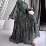 Eid Musulmoni&scaron;ka Abaja Suknelė Moterims Ra&scaron;tuota &Scaron;ifono Juostos Džalabija Kaftanas Islamas Vestidos Largo Arabi&scaron;ka Ilga Chalatas Ramadanas Marokas Abajos XXXL