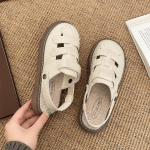 Kasdieniai ir lengvi retro stiliaus &scaron;lepetės su platforma, moteri&scaron;ka lauko avalynė 2025 m. naujos vasaros vienpedalės auk&scaron;tinančios romėni&scaron;kos sandalės 40 balta