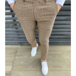 Vyri&scaron;kos mados tamprios suknelės kelnės Slim Fit languotos kelnės Verslo kostiumo kelnės Laisvalaikio golfo kelnės XL chaki