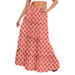 Women's printed elastic waist loose hem long skirt L
