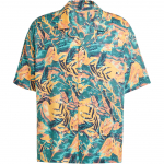 Adidas Originals Archive Gėlėta Atostogų Mar&scaron;kinėli&scaron;ka Klasikinis Vintažinis Spaudinys Sportinis Polo Trumpomis Rankovėmis Vyri&scaron;ki Mar&scaron;kinėliai Mėlyna Žalia Geltona KC5901 L
