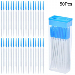 50 vnt. dvipusių tarpdančių &scaron;epetėlių valymui tarp dantų, prailginti, masažuojantys, vienkartiniai silikoniniai dantų krap&scaron;tukai-&scaron;epetėliai mėlyna