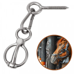 Žiedas arkliui priri&scaron;ti su kilpomis ir karabinais Balnas arkliams, kad jie netemptų