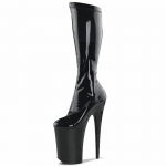 Madingi Modernūs Pusiau Blauzdos Ilgio Batai i&scaron; Lakiruotos Odos 26cm Super Auk&scaron;takulniai Stiletto &Scaron;okio Bateliai Moterims platforminiai kulniukai auk&scaron;takulniai batai iki &scaron;launų 34