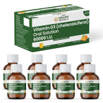 Vlado Himalayan Organics Vitaminas D3 60000 TV Dozės Be Cukraus Geriamasis Tirpalas 5ml Pakuotė 1 X 8 BUTELIUKAI Apelsinų Skonio