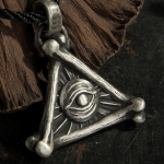 Retro Europos ir Amerikos Visagalis Akis Pakabukas Karoliai Vyrams, Madingi Hip-hop Punk Aksesuarai 50CM(Necklace Size) sidabras
