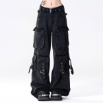 Moteri&scaron;kos Y2k Retro Mutil Pockets Cargo Džinsai Vintage Gyaru Moteri&scaron;kos džinsinės kelnės Kelnės Pantalones L