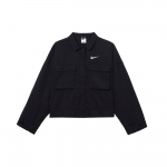 Nike SS22 Vienspalvė Dėmėta Trumpa Striukė Su Didelėmis Ki&scaron;enėmis Moteri&scaron;kas Vir&scaron;utinis Drabužis Juoda DM6244-010 XL black