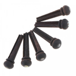 6 vnt rožinio medžio tilto smeigtukai su Pearl Shell galvučių stygomis nagų kai&scaron;čių rinkinys akustinei gitarai juoda