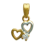 Les Tr&eacute;sors De Lily [E0233] - Pendentif Plaqu&eacute; Or 'Love Love' dor&eacute; argent&eacute; - 8x10 mm