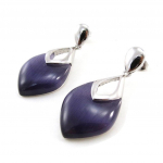 Les Tr&eacute;sors De Lily [J0178] - Boucles Argent 'Ruth' oeil de chat am&eacute;thyste