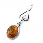 Les Tr&eacute;sors De Lily [N2189] - Pendentif Argent 'Inspiration' Ambre (rhodi&eacute;) - 30x9 mm