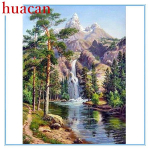 &bdquo;Huacan&ldquo; &bdquo;pasidaryk pats&ldquo; deimantinė tapyba kra&scaron;tovaizdžio menas, siuvinėjimas kryželiu mozaika, namų dekoro dovana Full round 25*30 cm