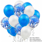 15 vnt Pearl Blue White konfeti latekso balionai su gimtadieniu vakarėliui dekoruoti kūdikių du&scaron;o balionai