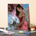 Skaičiai Aliejinė tapyba Namų puo&scaron;mena Skaitmeninė aliejinė tapyba Drobė &bdquo;Pasidaryk pats&ldquo; Tapyba pagal numerius Menas 40x50cm no frame