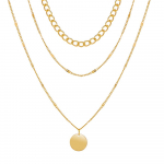 Grandininis diskas daugiasluoksnis karoliai Retro mergaičių pakabukas karoliai raktikaulio grandinės papuo&scaron;alai