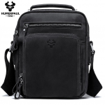 Humerpaul &bdquo;Crazy Horse Leather&ldquo; vyri&scaron;kas pečių krep&scaron;ys &bdquo;Vintage&ldquo; daugiafunkcis didelės talpos krep&scaron;ys &bdquo;crossbody&ldquo; juoda
