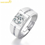 SACE GEMS Prabangus vario lydinio cirkonio vestuvinis sužadėtuvių žiedas vyrų papuo&scaron;alai open