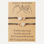 2/3/4x Pinky Promise Heart apyrankės, skirtos poroms, merginoms paauglėms su reguliuojama norų kortele atitinkančia draugystės apyranke 2