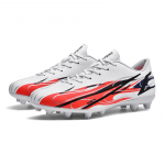 32-47 Unisex žemos spygliuočių futbolo bateliai berniukams ir mergaitėms, prakti&scaron;ki treniruočių batai nuo dirbtinės žolės 32 balta