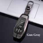 Naujo dizaino lydinio automobilio raktų dėklo pakabukas, skirtas Ford Fusion Mondeo Mustang F-150 Explorer Edge 2015 - 2018 Protector Shell Fob raktų pakabukui pilka spalva
