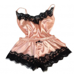 Spagečių petne&scaron;ėlėmis nėrinių siuvinėjimo liemenė &scaron;ortų komplektas imituoto satino V formos i&scaron;kirptė be rankovių pižama vestuvių nakčiai XL