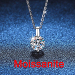 D spalvos 3 karatų autenti&scaron;ki moissanito pakabukai moterims, 100 % S925 gryno sidabro apvali deimantinė kaklo grandinėlė, puikūs papuo&scaron;alai 2 Carat blue