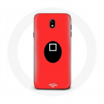 Coque pour Samsung Galaxy J5 2017 Squid Game masque carr&eacute; fond rouge