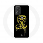 Coque pour Samsung Galaxy A33 5G Cobra Kai Logo Jaune Fond Noir Affiche S&eacute;rie
