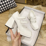 Termianoov Moteri&scaron;kos Siurbliai Auk&scaron;takulniai kvadratiniai pir&scaron;tai Stambūs kulnai Sagtis Juoda Balta Mary Janes Gatvės Batai Platforma Retro pliu&scaron;iniai žieminiai