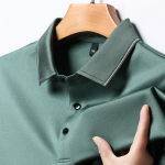 Vasariniai &scaron;ilkmedžio &scaron;ilko mar&scaron;kinėliai trumpomis rankovėmis vyrams, auk&scaron;tos klasės vidutinio amžiaus verslo atlapai, laisvi tėčio drabužiai, nereikalaujantys lyginti kasdieniai polo mar&scaron;kinėliai XXXL