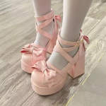 2024 m. Nauji Sweet Vintage Mary Janes Batai Moteri&scaron;ki Žvaigždute Sagtimi Lolita Kawaii Platforminiai Batai Moteri&scaron;ki su lanku mezgami mieli dizainerių batai 35 rožinė
