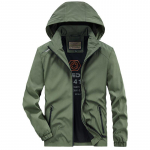 Lauko vienasluoksnė striukė vyri&scaron;ka pavasario ir rudens nauja plona kasdienė tran&scaron;ėja jaunimui, striukė su nusegamu kapi&scaron;onu M