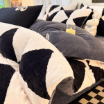 Žiemos pieno flanelės 4 dalių rinkinys Flange Plus Flannel Paklodės Paklodės Kepurės Lova 3 dalių rinkinys 1.2m gray