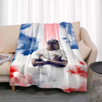 Kylian Mbapp&eacute; ra&scaron;tuotas antklodė madinga flanelinė kvėpuojanti &scaron;ilta užtiesalas lova lova sofa antklodė kelioninė mink&scaron;ta užtiesalas kūrybinė dovana 30x40in