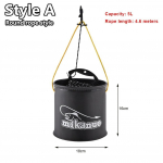 Lauko žvejybos kibiras EVA storas kibiras gyvai žuviai sulankstomas žvejybos masalo kibiras su virve/rankena žvejybos reikmenys Style A