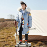 Žiemos mergaičių berniukų kailinės apykaklės pūkinės striukės, &scaron;iltos, vandeniui atsparios vaiki&scaron;kos, ilgos sniego paltos, vaiki&scaron;kos pūkinės aprangos &bdquo;Therme Parka&ldquo; 160