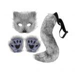 Yousheng 1 rinkinys Cosplay Netikra lapės uodega Pir&scaron;tinės Kaukės rinkinys Mink&scaron;tas Pūkuotas Pliu&scaron;inis Reguliuojamas Liemens apimtis Neslystantis Pasirodymas Klubas &Scaron;okiai Vakarėlis pilka