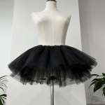 Baltas juodas pūstas tiulis Lolita apatinis sijonas Moteri&scaron;ka Cosplay Ballgown vaiki&scaron;ka nuotakos apatiniai sijonai be kaulų juoda