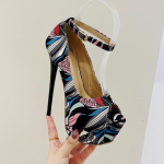 Mados mados spaudiniai Peep Toe Ploni auk&scaron;takulniai Moteri&scaron;ki storu padu platforma sandalai &Scaron;okiai kulk&scaron;nies sagtys Siurbliai Batai Zapatillas Mujer 36 juoda