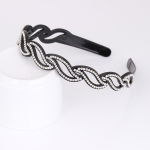 Madinga Metallic Lady Hollow Rose Flower elastinga plaukų juosta galvos juosta balta