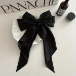 Bow Hair Clip Long Streamer Spring Clip Eleganti&scaron;ki ir mieli plaukų aksesuarai moterims balta