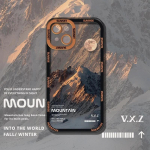 Estetinis Snow Mountain skaidrus telefono dėklas, skirtas iPhone 16 15 14 13 12 11 Pro Max X XR XS Prabangus skaidrus, mink&scaron;tas silikoninis smūgiams atsparus dangtelis iPhone 16 Pro
