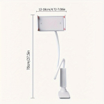 360&deg; besisukantis plan&scaron;etinio telefono laikiklis spiralės pagrindo lėtas stovas Mobiliojo telefono plan&scaron;etinio kompiuterio stovas prie lovos lova Lazy stovas balta