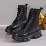 2024 m. nauji retro stiliaus moteri&scaron;ki batai su platforma Moteri&scaron;ki su apvaliais rai&scaron;teliais Madingi batai Punk trumpi batai Botas De Mujer 35