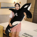 Didžiulis 130cm Orcos Pliu&scaron;iniai Žaislai Kim&scaron;tas Orcinus Orca Žuvies Lėlė Ryklio Animacinis Mink&scaron;ta Miego Pagalvė Vaikams Mergaitėms Kūdikiams Juokinga Dovana 75cm