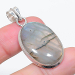 Natural Labradorite Gemstone 925 Sterling Silver Jewelry Pendant 1.77 u4s95