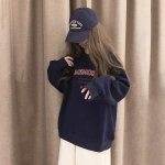 Moteri&scaron;ki palaidi megztiniai ilgomis rankovėmis O kaklu Moteri&scaron;ki vir&scaron;utiniai vienspalviai megztiniai XXL mėlyna